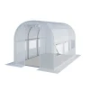 TOOLPORT Tunneldrivhus Drivhus 2x3m stabilt og holdbart med vindue - 180g/m² tyk PE presenning hvid transparent
