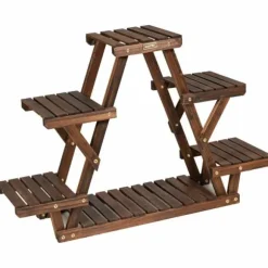 Træ Plantestativ, 39x10x25,5 cm, Carbonized