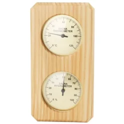 Træ Sauna Hygrothermograph Guldplade 0 til 120 Celsius 0 til 100 Luftfugtighed Sauna Termometer til indendørs familie