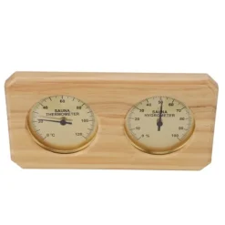Træ Sauna Termometer Hygrometer 2 i 1 Luftfugtighed Temperaturmåling Indendørs termometer Luftfugtighedsmåler til Hotel Sauna Room