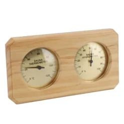 Træ Sauna Termometer Hygrometer 2 i 1 Luftfugtighed Temperaturmåling Indendørs termometer Luftfugtighedsmåler til Hotel Sauna Room