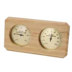 Træ Sauna Termometer Hygrometer 2 i 1 Luftfugtighed Temperaturmåling Indendørs termometer Luftfugtighedsmåler til Hotel Sauna Room