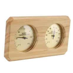 Træ Sauna Termometer Hygrometer 2 i 1 Luftfugtighed Temperaturmåling Indendørs termometer Luftfugtighedsmåler til Hotel Sauna Room
