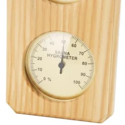 Træ Sauna Termometer Hygrometer Forgyldt 0 til 120 Grader Celsius 0 til 100 Luftfugtighed Sauna Termometer til Indendørs Brug