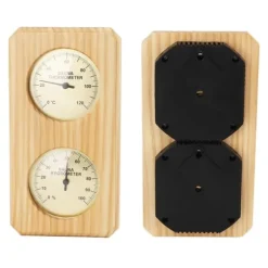 Træ Sauna Termometer Hygrometer Forgyldt 0 til 120 Grader Celsius 0 til 100 Luftfugtighed Sauna Termometer til Indendørs Brug
