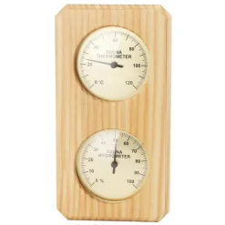 Træ Sauna Termometer Hygrometer Forgyldt 0 til 120 Grader Celsius 0 til 100 Luftfugtighed Sauna Termometer til Indendørs Brug