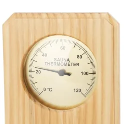 Træ Sauna Termometer Hygrometer Forgyldt 0 til 120 Grader Celsius 0 til 100 Luftfugtighed Sauna Termometer til Indendørs Brug