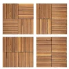 Træ terrassefliser - Kliksystem - 36 stk - 30 x 30 cm - Kamferfyr - Udendørs terrasse/balkon - Chokoladebrun