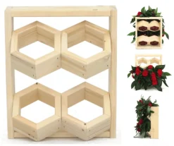 Træ vertikale plantekasser RD-8/2x2 - Naturlig