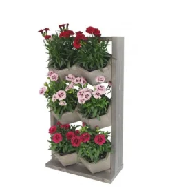 Træ vertikale plantekasser RD-8/2x3 - Grå