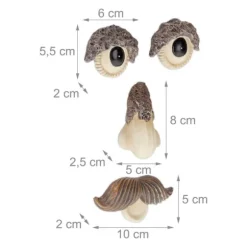 Træansigts haveornament, 6x5,5x2 cm, flerfarvet, polyresin