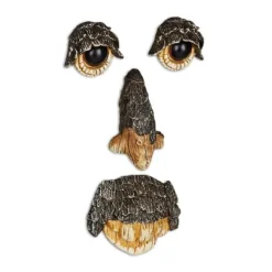 Træansigtsdekoration, 11x7x3,5 cm, Grøn