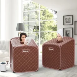 Transportabel dampsauna spa, 85x84x106 cm, Sort