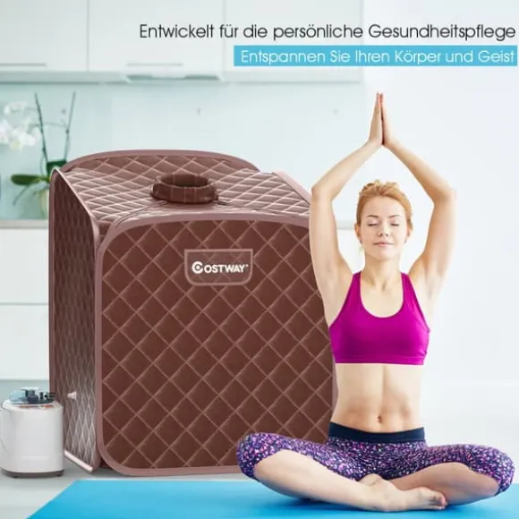 Transportabel dampsauna spa, 85x84x106 cm, Sort