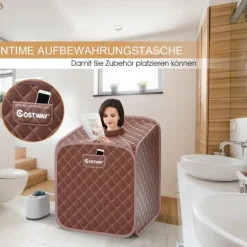 Transportabel dampsauna spa, 85x84x106 cm, Sort