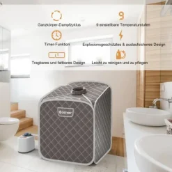 Transportabel Dampsauna Spa, 85x84x106 cm, Sort