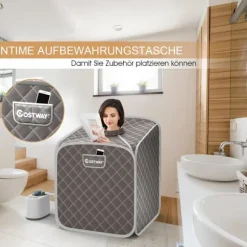 Transportabel Dampsauna Spa, 85x84x106 cm, Sort