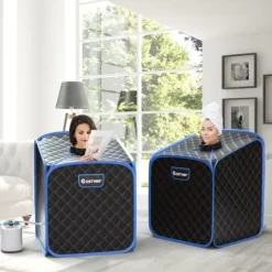 Transportabel Dampsauna Spa, 85x84x106 cm, Sort