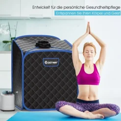 Transportabel Dampsauna Spa, 85x84x106 cm, Sort