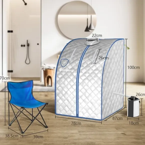 Transportabel Dampsauna, 78x87x100 cm, Sølv