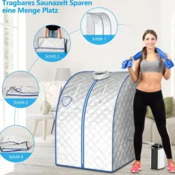 Transportabel Dampsauna, 78x87x100 cm, Sølv