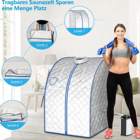 Transportabel Dampsauna, 78x87x100 cm, Sølv