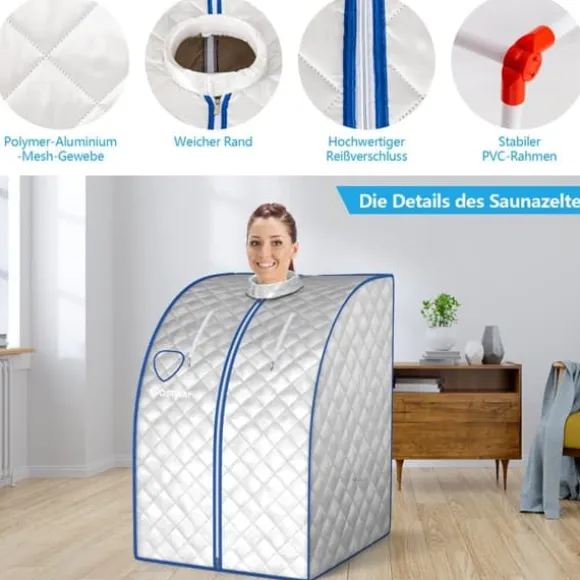 Transportabel Dampsauna, 78x87x100 cm, Sølv