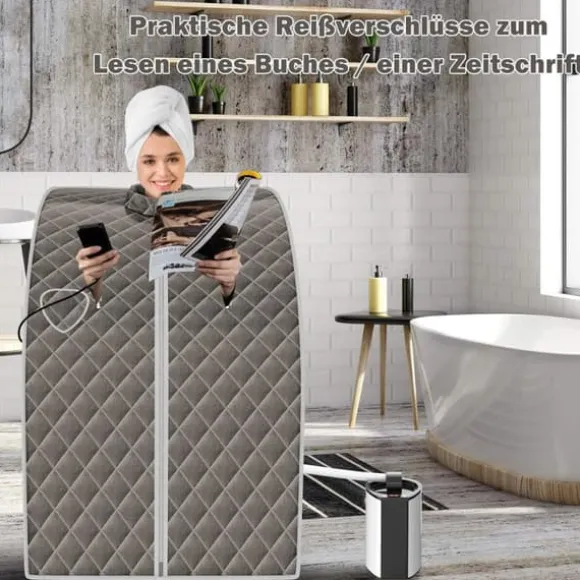 Transportabel Dampsauna, 78x87x101 cm, Grå