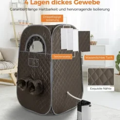 Transportabel Dampsauna, 89x89x149 cm, Grå
