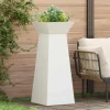 Trapezoidal Plantekasse i Stål - Moderne Design | Farve: Hvid | Størrelse: 40x40x100 cm