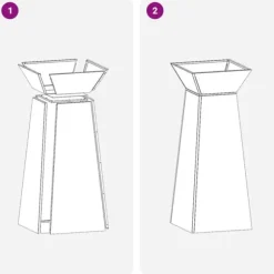 Trapezoidal Plantekasse i Stål - Moderne Design | Farve: Hvid | Størrelse: 40x40x100 cm