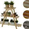 Træblomsterstativ 79x101x26 cm - RP/ 3-niveau/ Naturlig