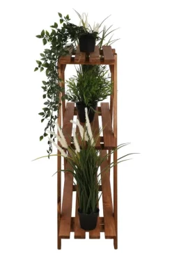Træblomsterstativ 79x101x26 cm - RP/ 3-niveau/ Brun