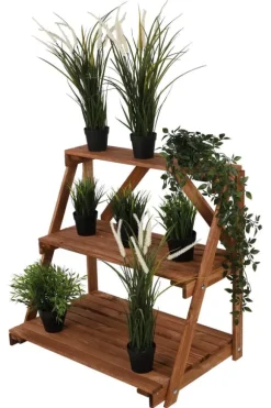 Træblomsterstativ 90x85x67 cm - RP/ 3-niveau/ Brun
