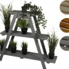 Træblomsterstativ 79x101x26 cm - RP/ 3-niveau/ Grå