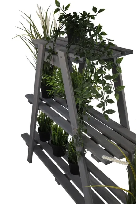 Træblomsterstativ 79x101x26 cm - RP/ 3-niveau/ Grå