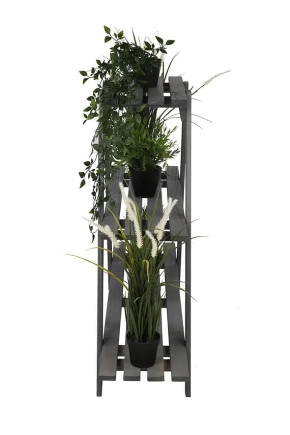 Træblomsterstativ 79x101x26 cm - RP/ 3-niveau/ Grå