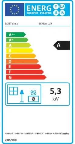 Træbrændeovn - antracit - 6,6 kW til 8,5 kW