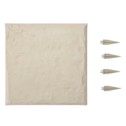 Trædesten til have - Plastikfliser til gangsti - Sæt med 8 - 39,5 x 39,5 cm - Med jordspyd - Vejrbestandige - Til græsplæne/terrasse - Beige