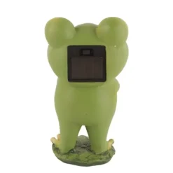 Trädgård uteplats staket Solar Lights Skrämma Frog Resin dekorativa ornament