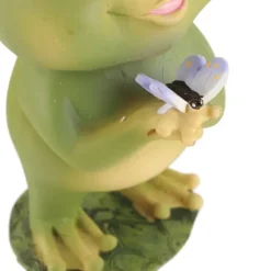 Trädgård uteplats staket Solar Lights Skrämma Frog Resin dekorativa ornament