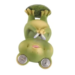 Trädgård uteplats staket Solar Lights Skrämma Frog Resin dekorativa ornament