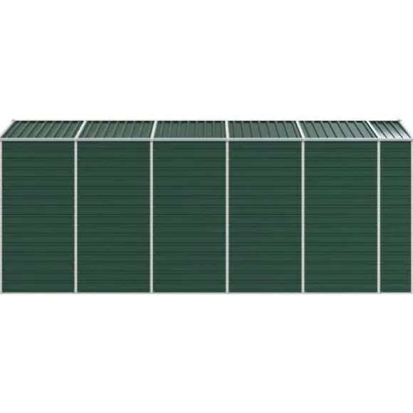 Trädgårdsskjut i galvaniserat stål - Robust förvaringslösning | Färg: Grön | Storlek: 191x470x198 cm