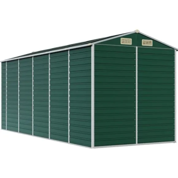 Trädgårdsskjut i galvaniserat stål - Robust förvaringslösning | Färg: Grön | Storlek: 191x470x198 cm