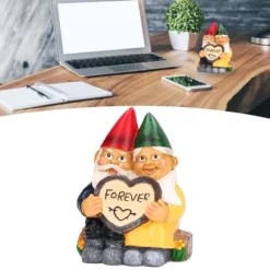 Trädgårdstomtar par statyer figurer Hushållskonst Hartskonst Hem Desktop Dvärgskulptur för heminredningsdekorationer