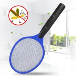 Trådløs Batteridrevet Elektrisk Fly Myggesmækker Bug Zapper Racket Insektdræber Blå