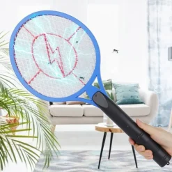 Trådløs Batteridrevet Elektrisk Fluemyggedræber Bug Zapper Racket Insektdræber (blå)