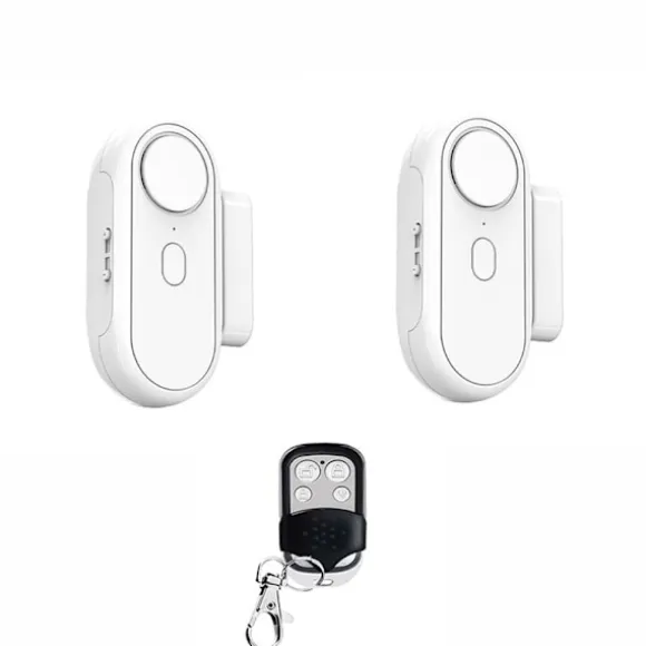 Trådløs dør- og vinduesalarm med fjernbetjening - 1 magnetisk dørsensor og 2 alarmer