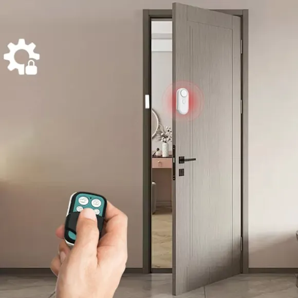 Trådløs dør- og vinduesalarm med fjernbetjening - 1 magnetisk dørsensor og 2 alarmer