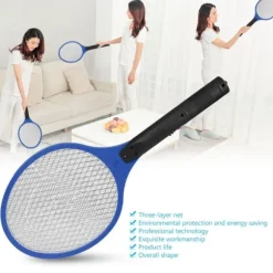 Trådløs Genopladelig Elektrisk Fly Myggesmækker Bug Zapper Racket Insektdræber Blå